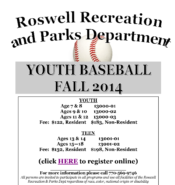 roswell fall baseball